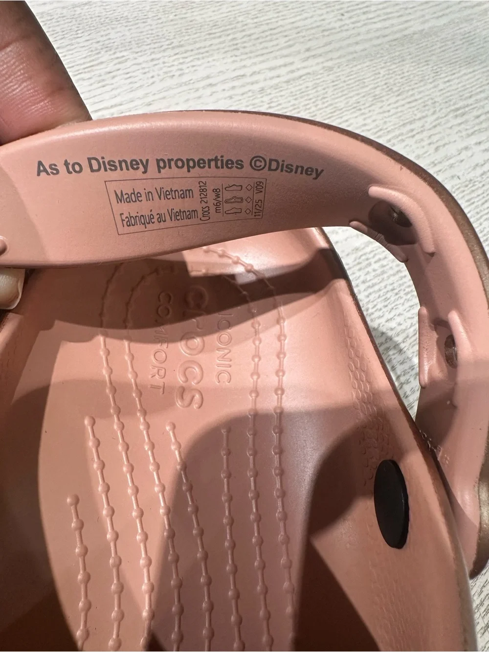 Disney Rose Gold Sequin Bow Kids Clog Sandals